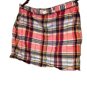 Ralph Lauren pink blue madras plaid cotton Summer mini skirt 2